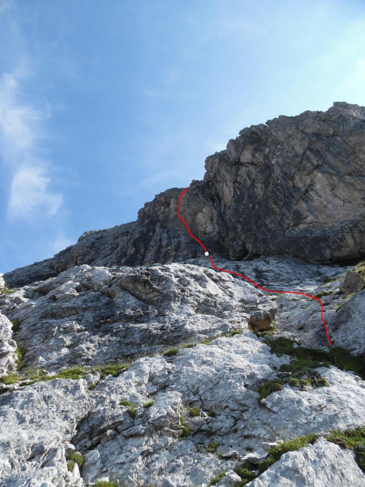 Le prime 2 lunghezze dalla normale Sud